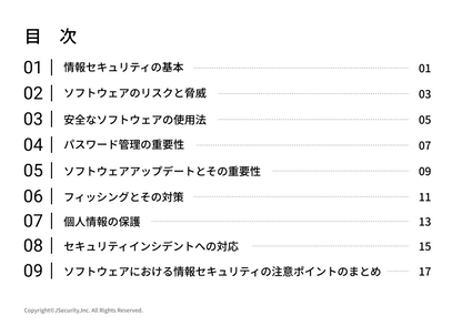 ソフトウェアにおける情報セキュリティの注意ポイント