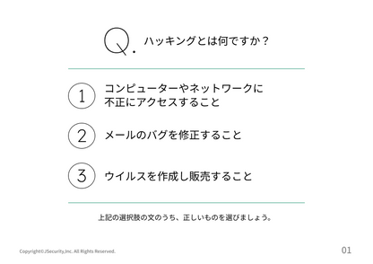 ハッキングから身を守る方法理解度チェック