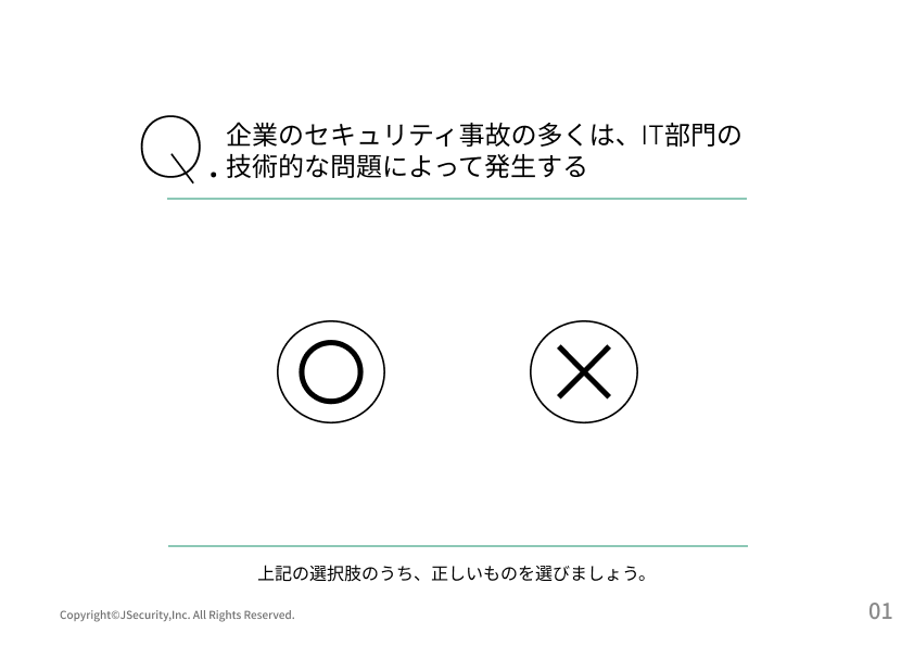 セキュリティの責任を共有しよう~一般社員向け~理解度チェック